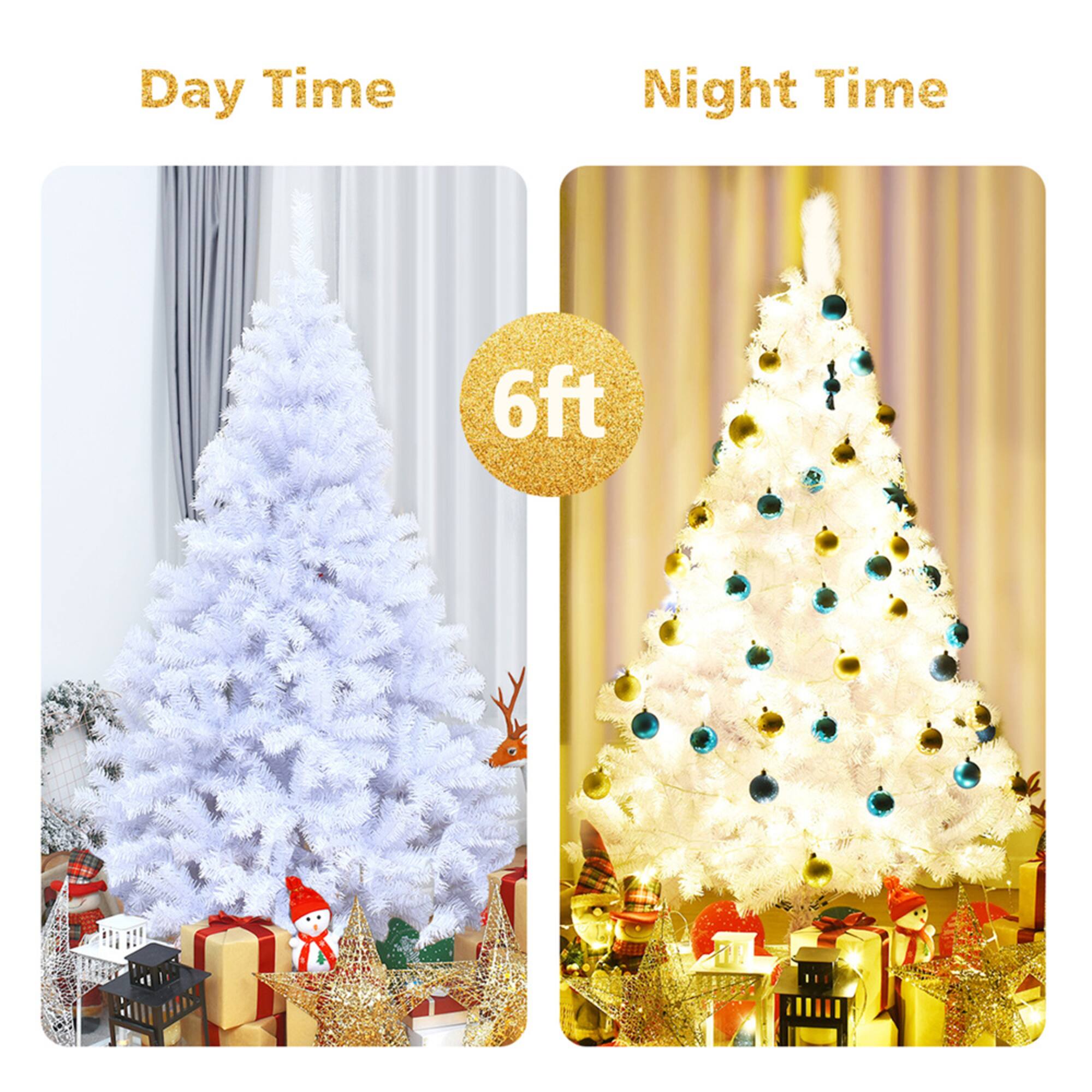 Costway 6ft. Unlit Hinged Pine Artificial Christmas Tree